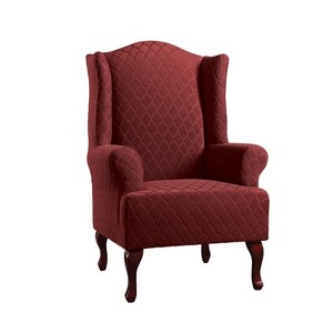 Stretch Marrakesh Wing Chair Slipcover Paprika - Sure Fit, Red