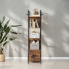 Industrial Style Ladder Shelf, 4-Tier Bookshelf with Steel Frame, Storage Rack Elevate Your Home Decor with the 4-Tier Ladder Shelf - 3 of 4