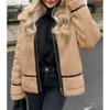 Imily Bela Womens Winter Trendy Faux Fur  Leather Patchwork Moto Zip Up Coat - 2 of 4
