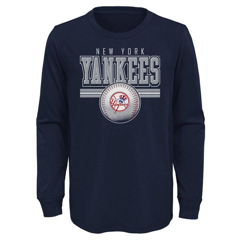 MLB New York Yankees Boys&#39; Long Sleeve T-Shirt, 1 of 2