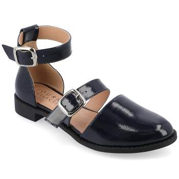 Journee Collection Womens Medium and Wide Width Constance Buckle Round Toe Mary Jane Flats
