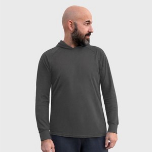 City Threads Men's Medium-Weight Long Sleeve Hooded Tee with Cuffs - 100% Cotton - USA-Made - 1 of 4
