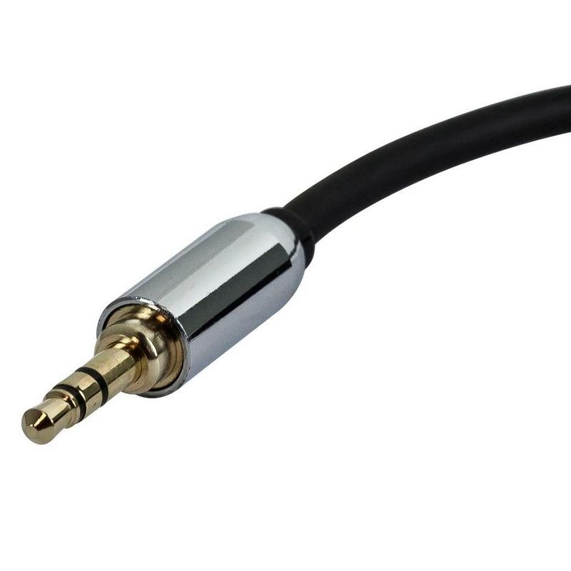 Monoprice Audio Cable - 0.5 Feet - Black | 3.5mm Male Plug to Two Female 3.5mm Jacks for Mobile, Gold Plated, 4 of 5