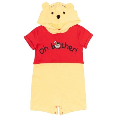 Image of Disney Winnie the Pooh Newborn Baby Boys Costume Short Sleeve Romper 0-3 Months