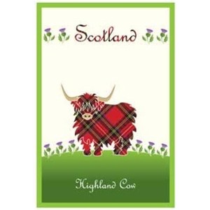 Slickblue Highland Cow Cotton Tea Towel – Scottish Thistle Design, 100% Cotton, Single or Set of 2, 26x18 Inches - 1 of 4