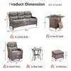 Gymojoy 7 Pieces Outdoor Patio Wicker Sofa Swivel Chair Ottoman with 6 Inch Cushions and Fire Pit Table - 2 of 4