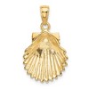 Black Bow Jewelry 14k Yellow Gold Polished Scallop Shell Pendant, 25mm - 3 of 4