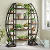 Tribesigns 5 Tier Plant Stand, Half-Moon Shaped Large Plant Shelf, Curved Oval Flower Pot Rack for Living Room, Balcony, Patio, Garden - 2 of 4