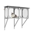 GDFStudio Belinda Modern 44.5" Wood Outdoor Cat Enclosure with Bug Proof Net - 2 of 4
