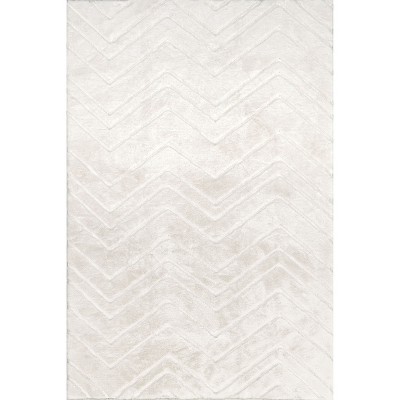 nuLOOM Chevron Cozy Plush SuperiorWash Machine Washable Shag Indoor Area Rug