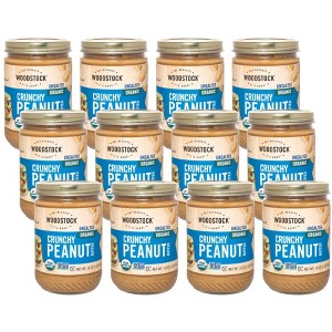 Woodstock Organic Crunchy Peanut Butter Unsalted - Case of 12/16 oz - 1 of 4