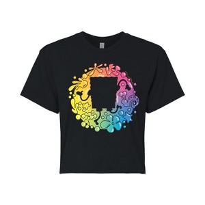 Women's - SpongeBob SquarePants - SpongeBob Silhouette Cropped Graphic T-Shirt - 1 of 4