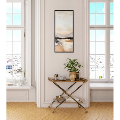 Sylvie 18"x40" Black Framed Abstract Landscape Canvas