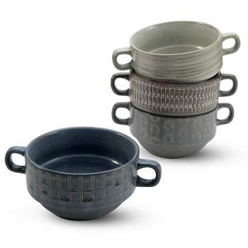 Sweejar Porcelain Soup Bowls with Handles, 28OZ Substantial Crocks