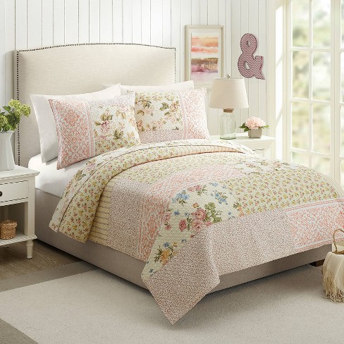Full/queen Breezy Floral Quilt Set Pink - Laura Ashley : Target