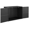 VidaXL Garden Storage Cabinet Black 39.4"x21.9"x31.5" Poly Rattan - 3 of 4