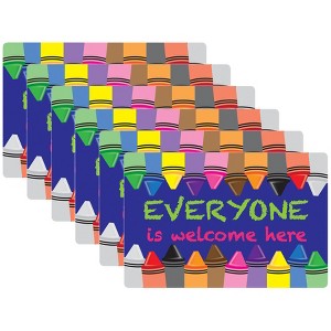 Smart Poly® Computer Mouse Pad, 8" x 10", Everyone is Welcome Here, Crayons, Pack of 6 - 1 of 3