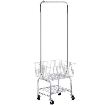 Yaheetech 3-Tier Rolling Laundry Cart Laundry Storage Cart on Wheels, Silver