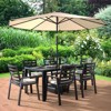 LesiureMod Chelsea 7 PCS Patio Dining Set - Outdoor Aluminum Dining Table with Umbrella Hole and Arm Chairs with Cushion - 2 of 4