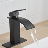 BWE Waterfall Single Handle Single Hole Low-Arc Bath Faucet Bathroom Drip-Free Vanity Sink Faucet - 4 of 4