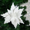 Northlight 22" Pearl White Glittered Poinsettia Christmas Stem Spray - 2 of 4