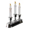 Northlight 9" LED Lighted 3-Tier Silver Glitter Candelabra Christmas Decoration - White/Silver - 2 of 3