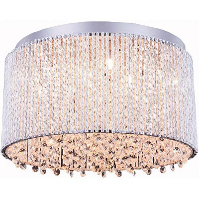 Influx 16'' Chrome Flush Mount with Clear Royal Cut Crystal
