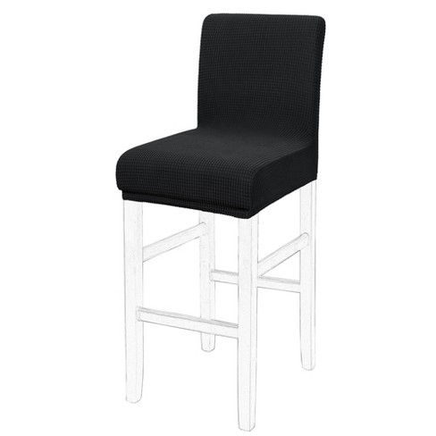 PiccoCasa Stretch Bar Stool Covers Pub Counter Height Side Chair Covers Black 1 Pc