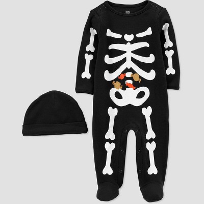 Carter's Just One You® Baby Skeleton Sleep N' Play with Hat - White/Black 3M