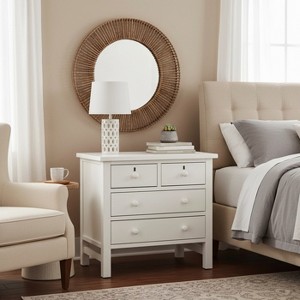 GDFStudio Georgina Rustic 28" 4-Drawer Wooden Nightstand - 1 of 4