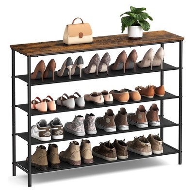 Shoe Rack 5-tier Shoe Storage Organizer W/4 Metal Mesh Shelves For 16-20  Pairs : Target