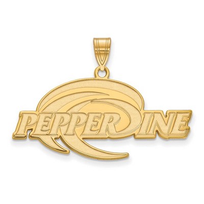 Black Bow Jewelry 14k Yellow Gold Pepperdine Waves NCAA Large Pendant
