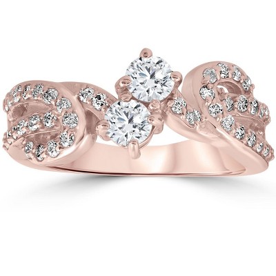 Pompeii3 1 cttw Forever Us 2-Stone Diamond Ring 14k Rose Gold