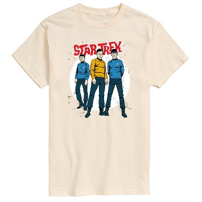 Men's - Star Trek - Galaxy Captain Kirk Spock Crew Short Sleeve Graphic T-Shirt