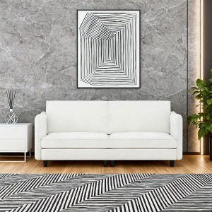 Homy Casa Modern Loveseat Sofa with Padded Cushions for Living Room or Small Apartment, White - 1 of 4