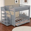 Full Size Convertible Wood Bunk Bed with Storage Staircase, Daybed, Bedside Table, and 3 Drawers - 3 of 4