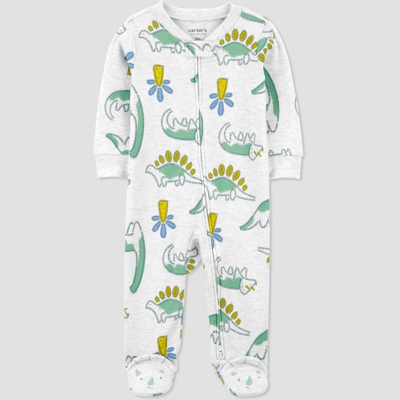 Carter's Just One You® Baby Boys' Dino Footed Pajama - Gray, 1 of 10