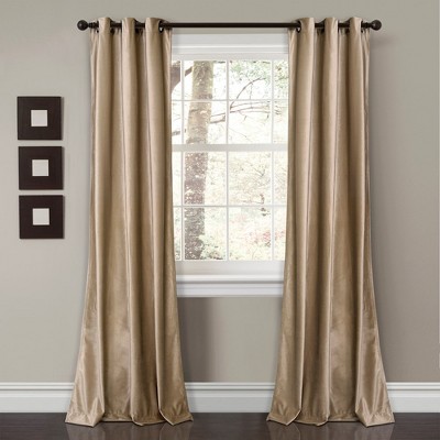 Home Boutique Prima Velvet Solid Light Filtering Grommet Window Curtain ...