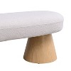 PAGED 49 Inch Ottoman Bench Modern End of Bed Bench with Soft Cushion and Wooden Legs for Living Room, Dining Room, Entryway, Load 300 lb - 3 of 4