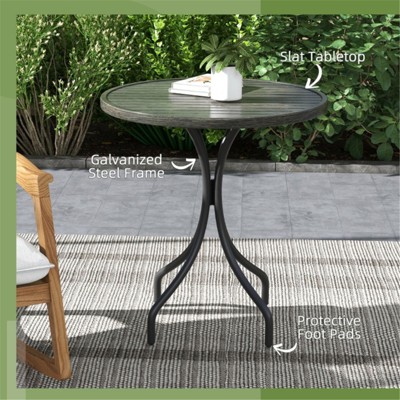 VisioGear Patio End Tables, 2-Tier End Table, Outdoor Caffe Table for Balcony, Terrace, Black, 26"*26"*28.1"