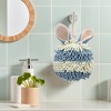 REGALWOVEN Chenille Fluffy Ball Rabbit Shape Soft Absorbent Quick Drying Hand Towel with Hanging Loop 7" x 7" 1 Pc - 2 of 4
