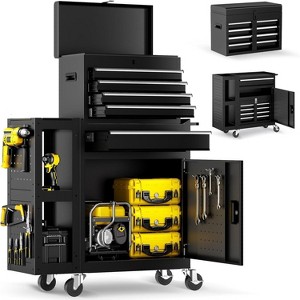 SILVEL 5-Drawer High Capacity Rolling Tool Chest with Wheels,Detachable Top Tool Box with Drawers,Assembled Large Tool Cabinet, Workshop(Black) - 1 of 4