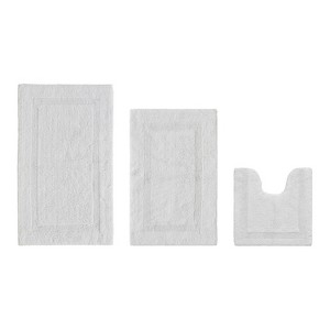 Lux Premium 100% Cotton  Ultra-Soft Tufted Solid Reversible 3 Piece Bath Rug Set, Water-Absorbent, Durable, Machine Washable Bathroom Rug - 1 of 4
