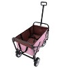 CAVINAS Collapsible Foldable Wagon Cart with Strapping System, Shopping Cart with All-Terrain Wheels Beach Wagon, Utility Cart for Camping - 2 of 4