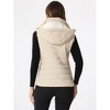 Allegra K Women's Zip-Up Sleeveless Winter Hoodie Quilted Jacket - 3 of 4