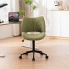 YOUNIKE Swivel Office Chair Modern Adjustable Desk Executive Task Chair Leather Rolling Side Vanity Chair 24.41"Wx25.2"Dx(29.92-33.07)"H - 3 of 4