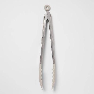 Nylon and Stainless Steel Kitchen Tongs Brown - Room Essentials™