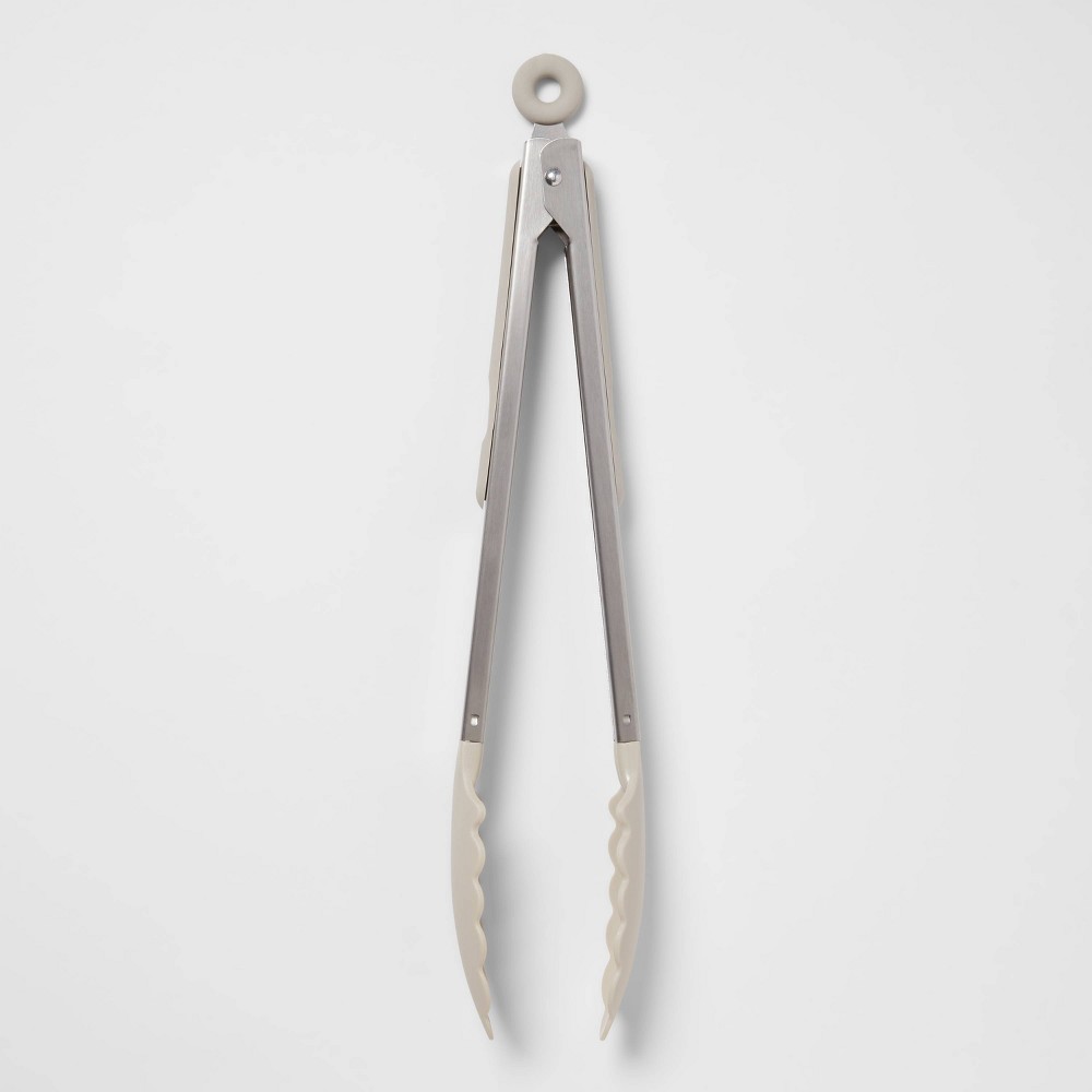 Nylon and Stainless Steel Kitchen Tongs Brown - Room Essentials
