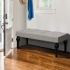 VYNXARIA French Upholstered Ottoman Bench: 4-Thickened Roman Column Feet - Stylish Bedside, Living Room, or Entryway Seating - 2 of 4