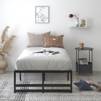 Allewie Metal Platform Bed, Heavy Duty Bed Frame with 14" Under Bed Storage, Strong Metal Slats Support, No Box Spring Needed